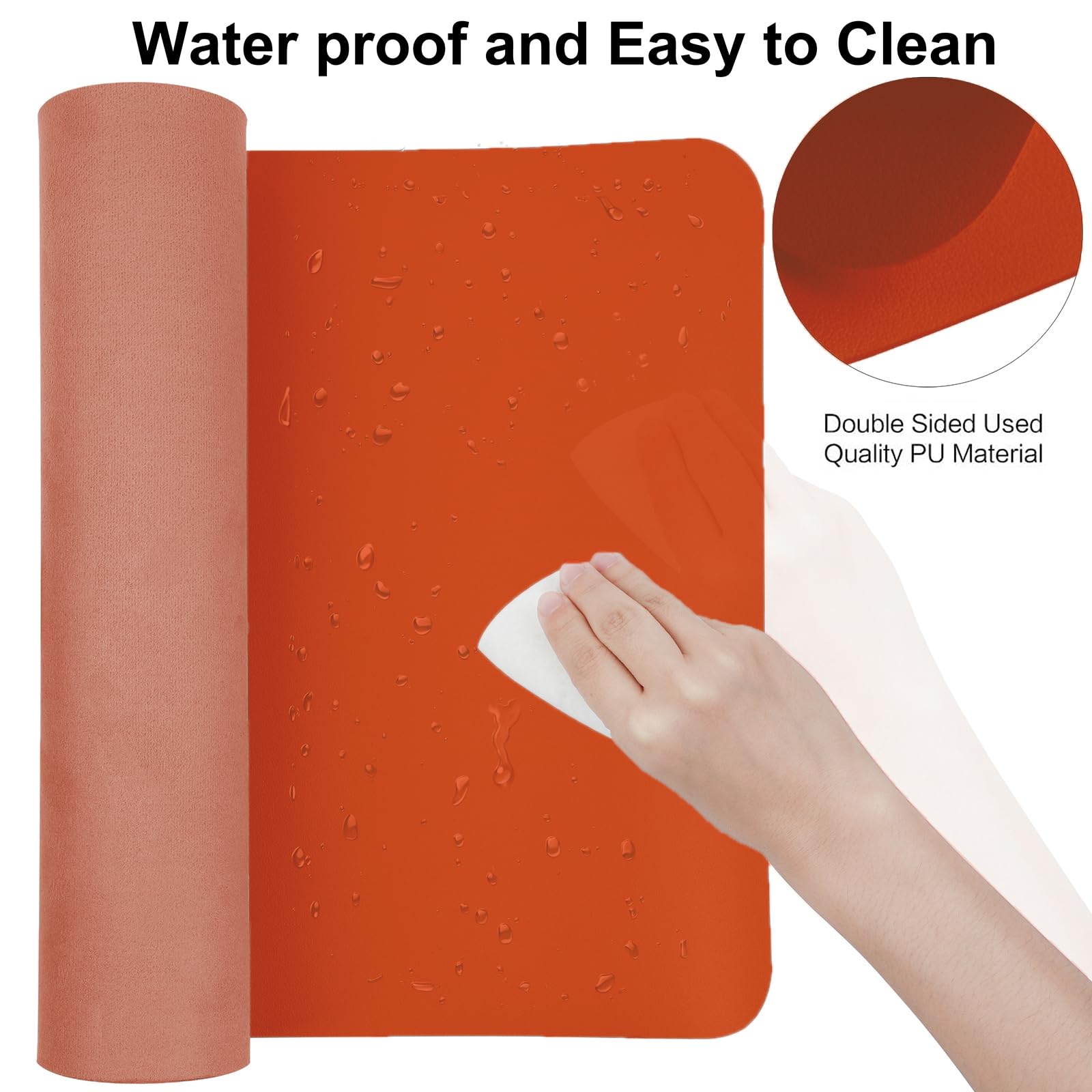 Boutilon Leather Desk Pad Protector,Non-Slip Mouse Pad,Laptop Desk Pad,Office Mouse Mat,Waterproof