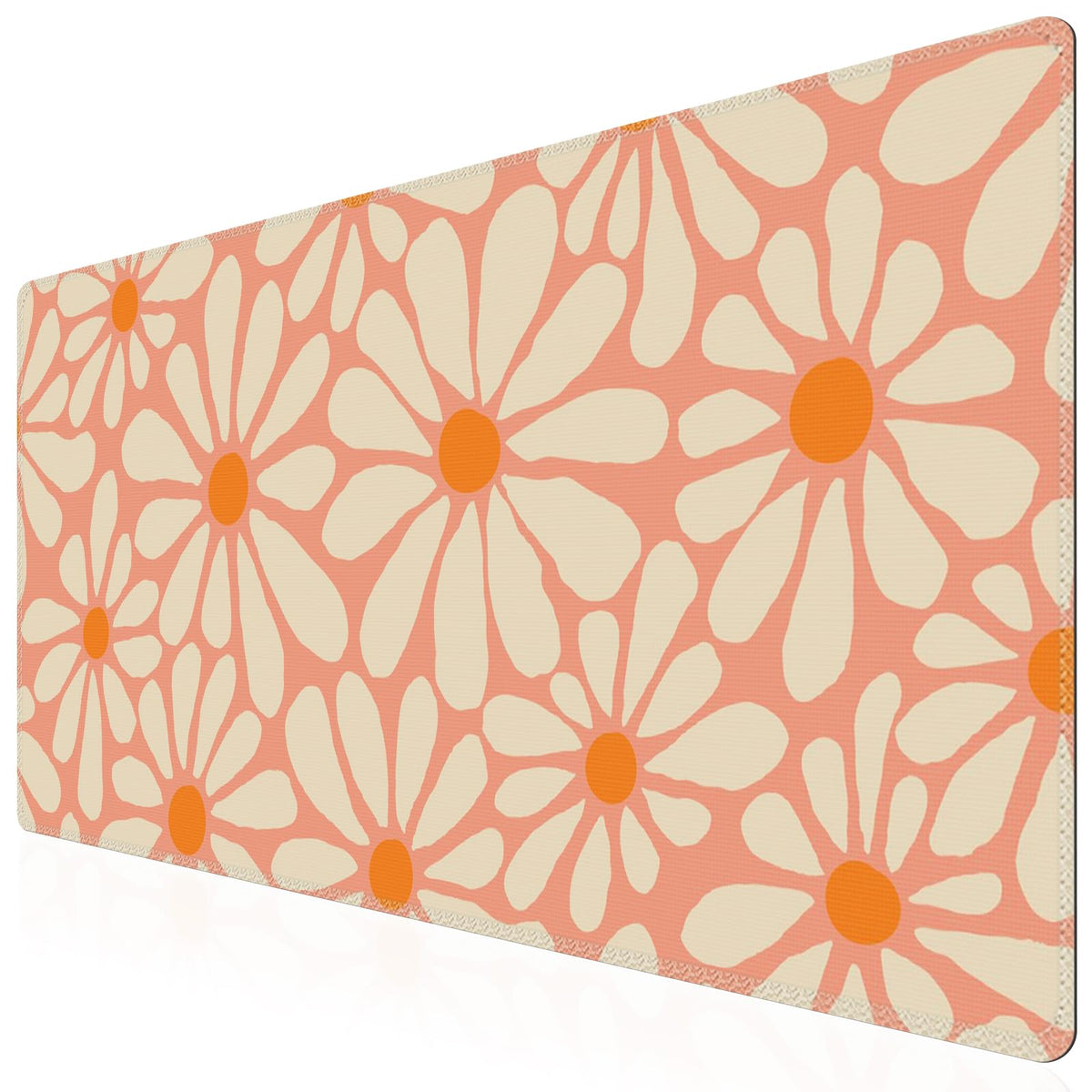 iCasso Desk Mat,Desk Matt for Desktop,Cute Desk Pad Mat, Orange Floral