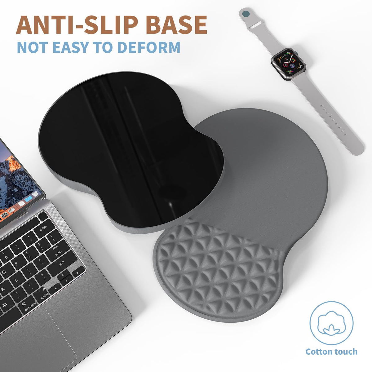 PYEDCA Ergonomic Mouse Pad Wrist Support with Foam Massage Design, Pain Relief Mousepad with Wrist