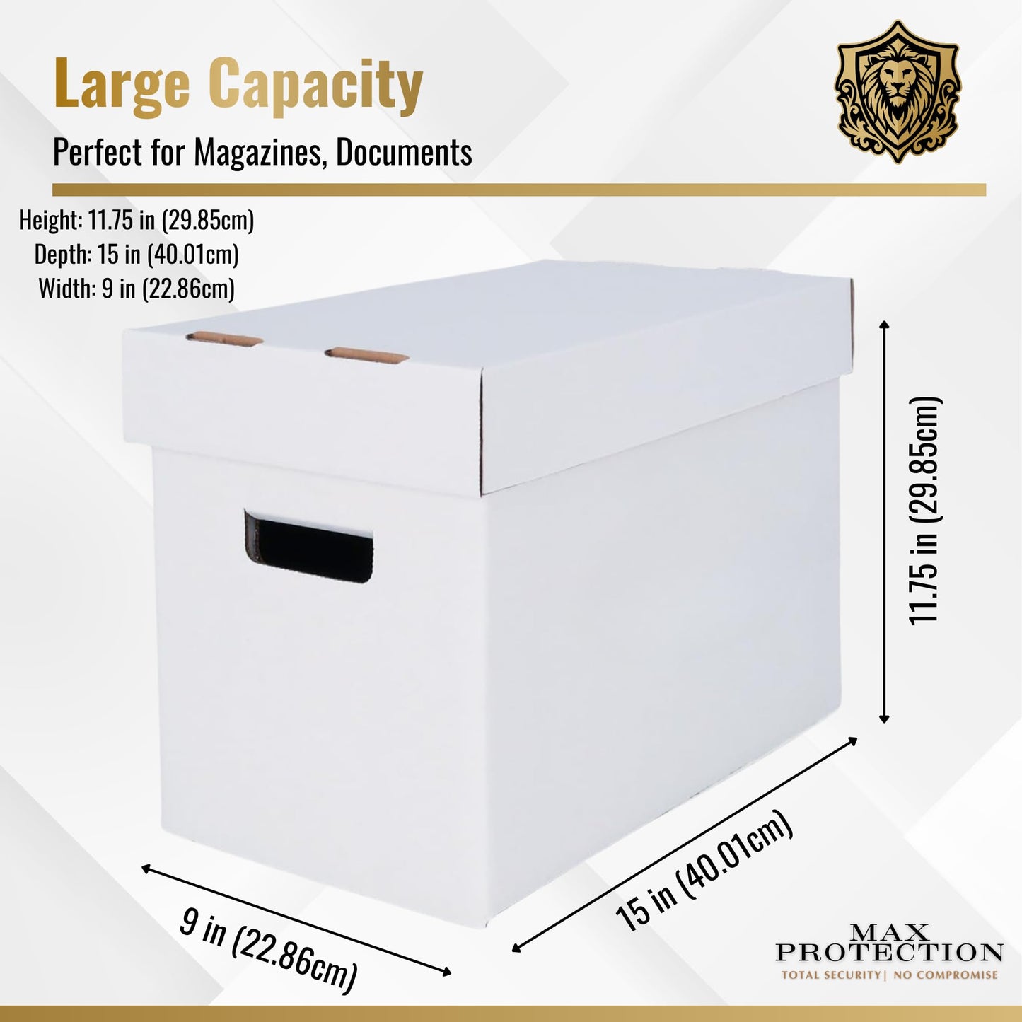 Max Protection Magazine Storage Boxes with Lids - Heavy Duty, 3 Pack