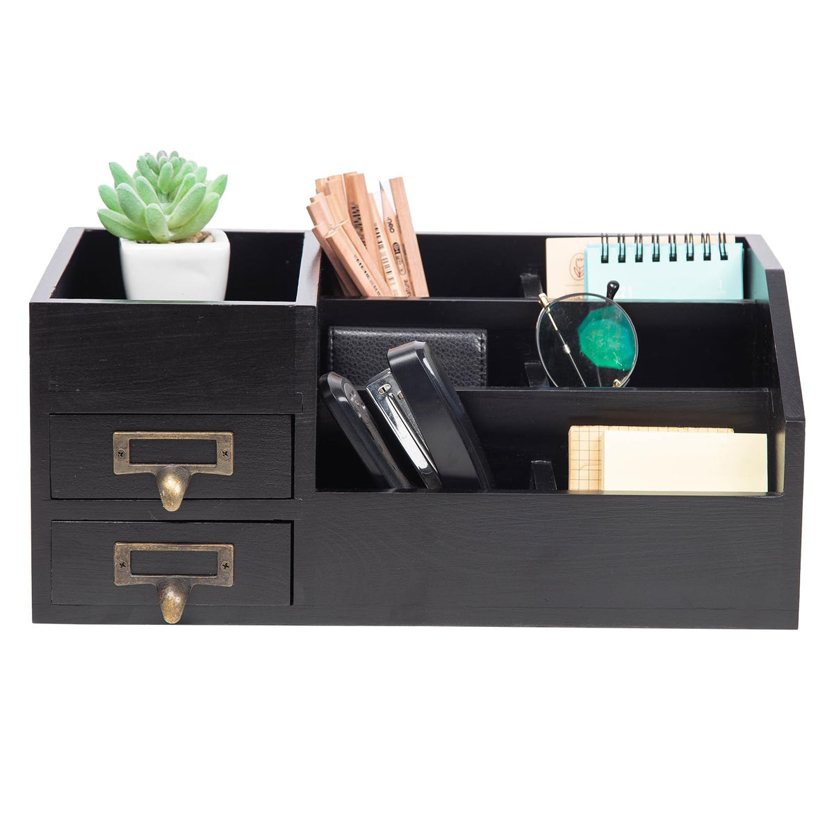 Distressed Rustic Wooden Office Desktop Organizer Wood Shelf Tabletop Home Organizer Storage with
