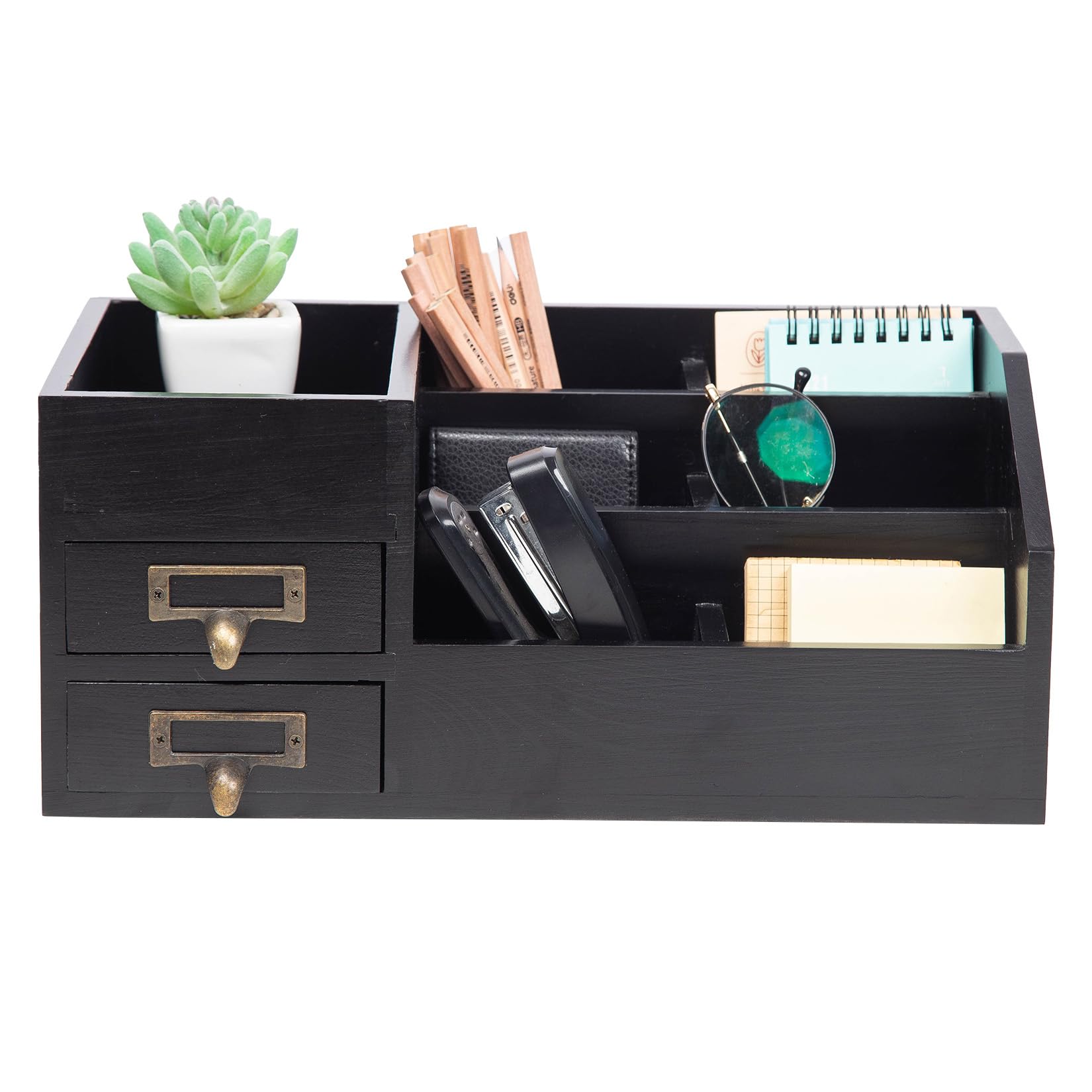 Distressed Rustic Wooden Office Desktop Organizer Wood Shelf Tabletop Home Organizer Storage with
