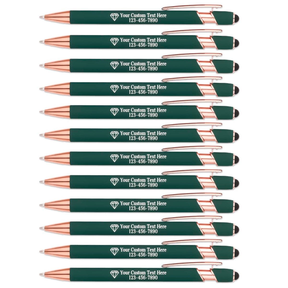 NGTSFLY 12 pcs Personalized Pens with Name or Logo Black Ink Custom Ballpoint Pen with Free