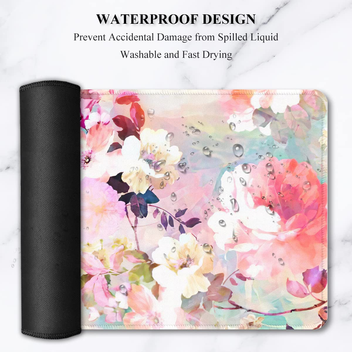 Auhoahsil Desk Pad, XXL Large Mouse Extended Gaming Mousepad, Cute Mat for Women, Big Office