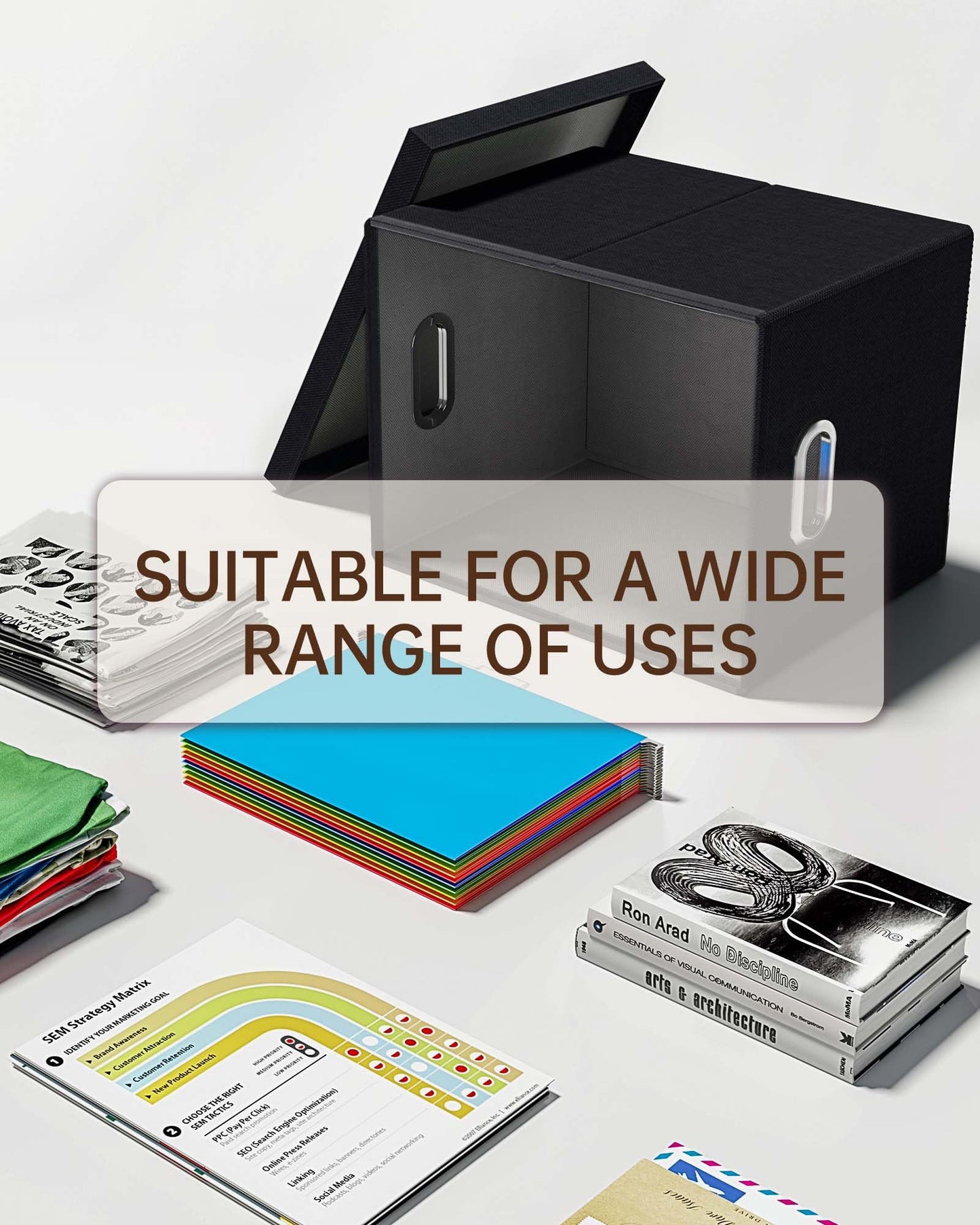Oterri 2 Pack File Storage Organizer, Filing Box, Portable File Box with Lid, Fit for Letter/Legal