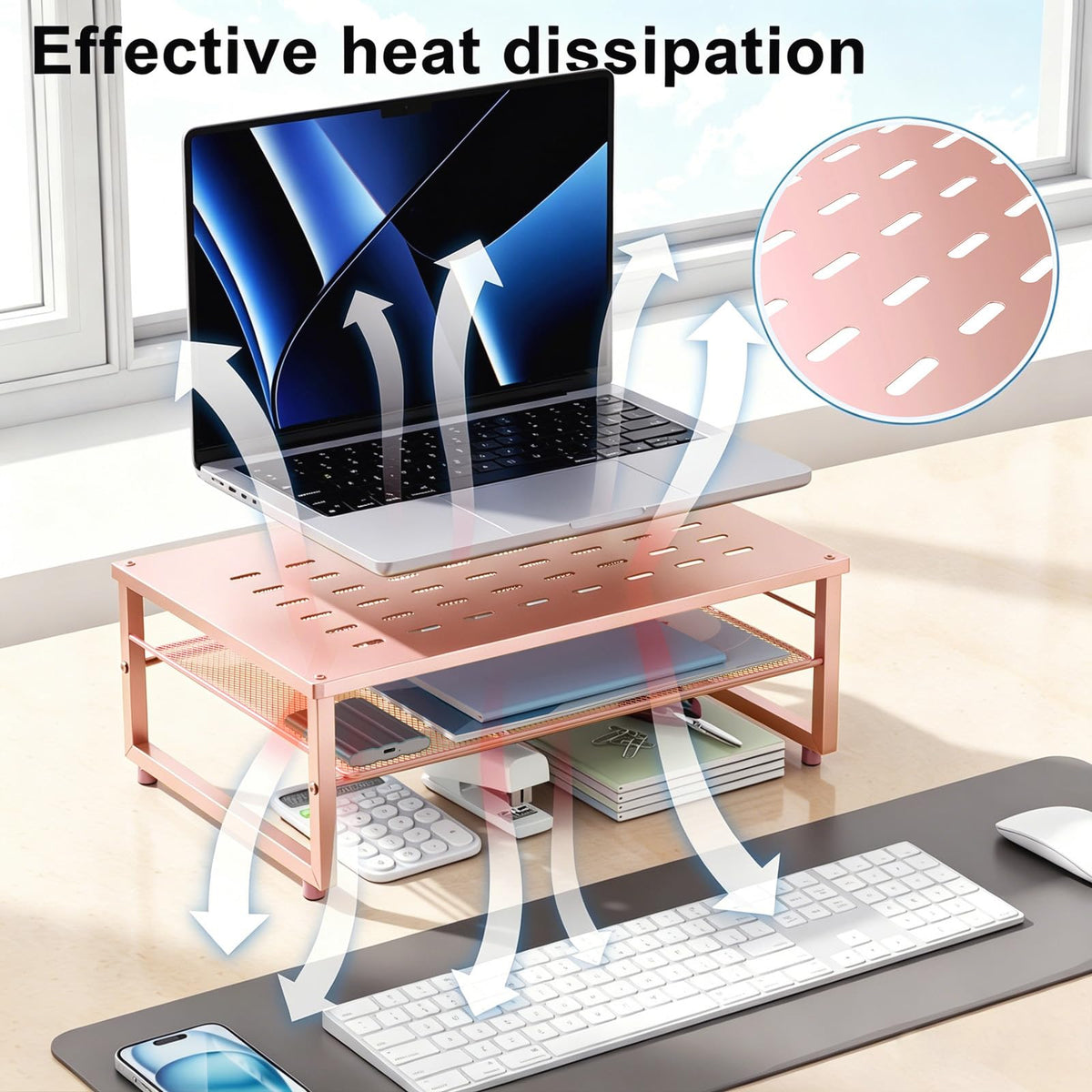 gianotter 2-Tier Metal Monitor Stand Riser