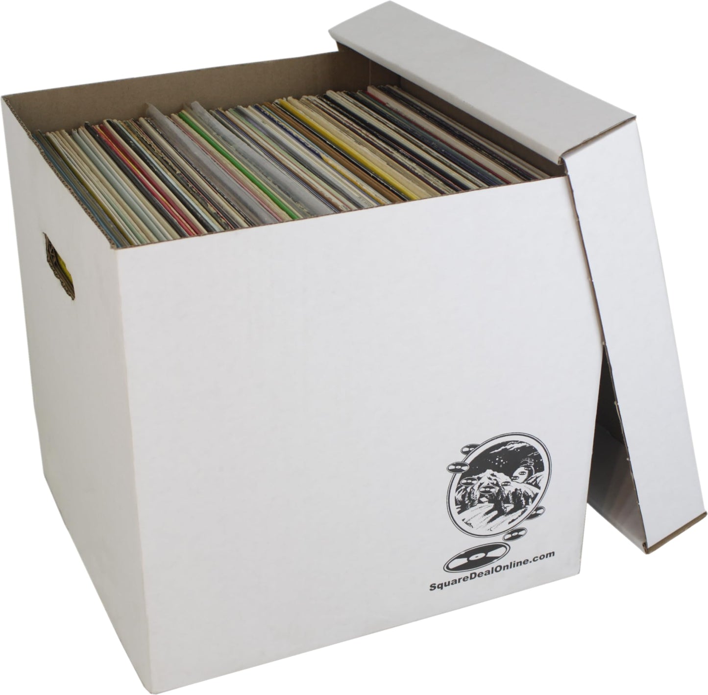 Durable Set of 5 12 inch Vinyl Record Storage Boxes - Heavy-Duty Cardboard Construction with