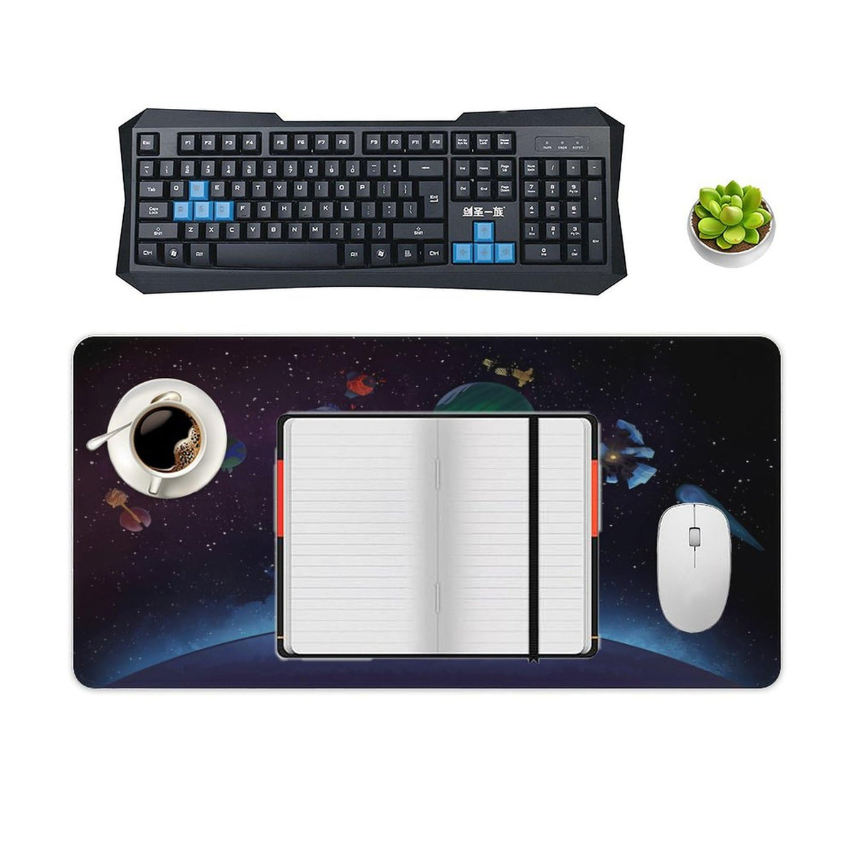 Keebik Gaming Mouse Pad, Outer Ship Wilds Mouse Pad 11.8x23.6 Inch Large Extended Computer Mouse