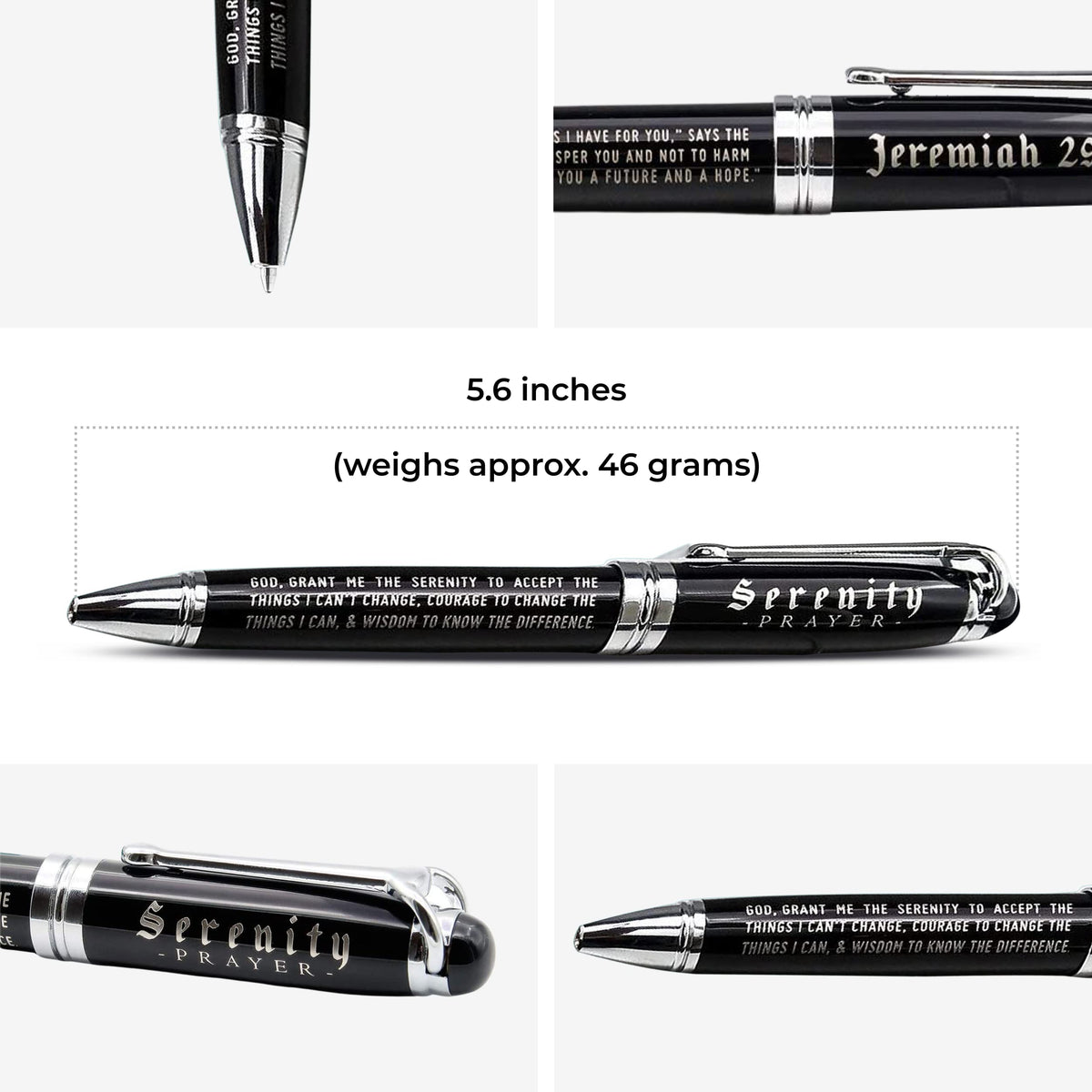Inkstone Serenity Prayer Engraved Inspirational Gift Pen with Presentation Box Faith Sobriety