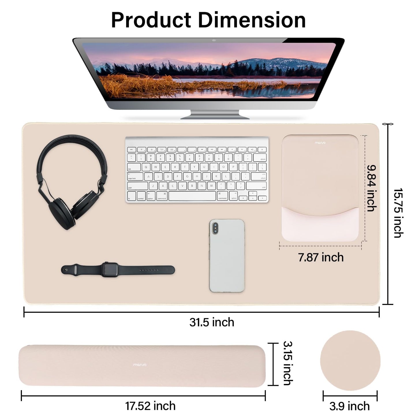MOSISO Keyboard Mouse Pad Set, Large Gaming Mouse Pad&Keyboard Wrist Rest