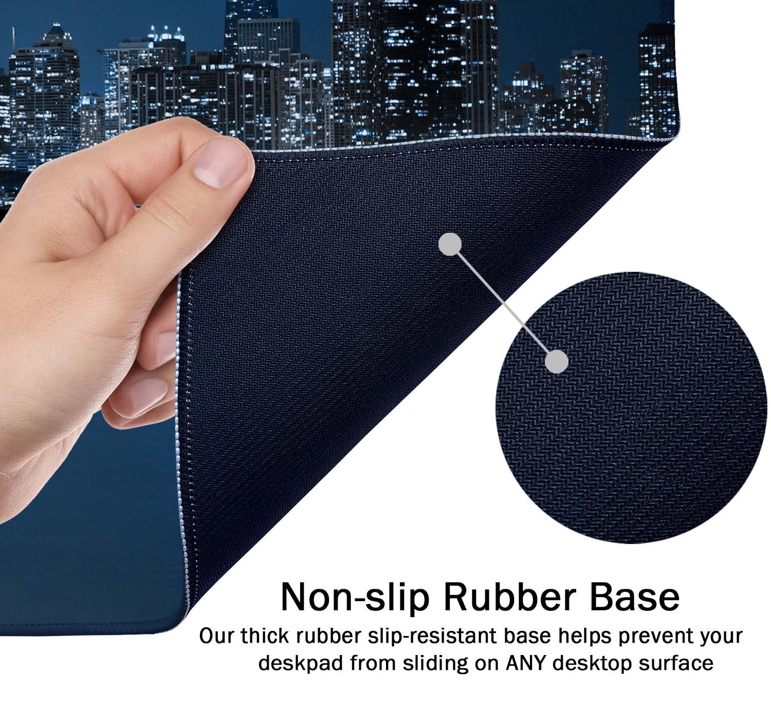 SSOIU Extended Gaming Mouse Pad (35.5x15.7 in), Large Non-Slip Rubber Base Mousepad with Stitched