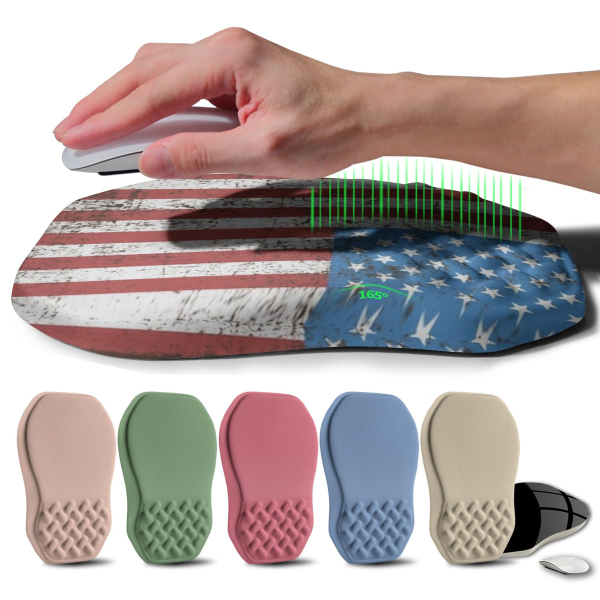 Gleamtide Ergonomic Raised Mouse Pad Wrist Support with Bilateral Slope Memory Foam Mousepad for