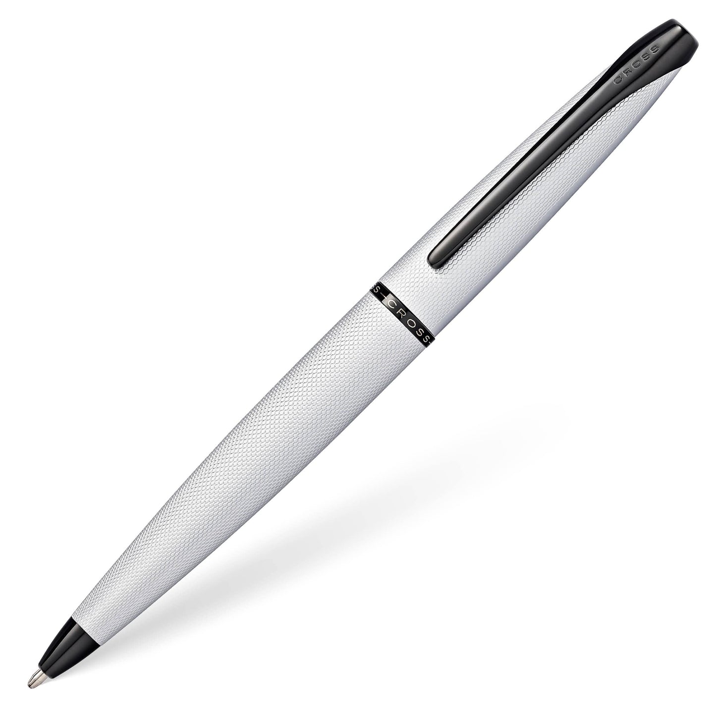 Cross ATX Sandblasted Chrome Ballpoint Pen, Medium Point, Black Ink