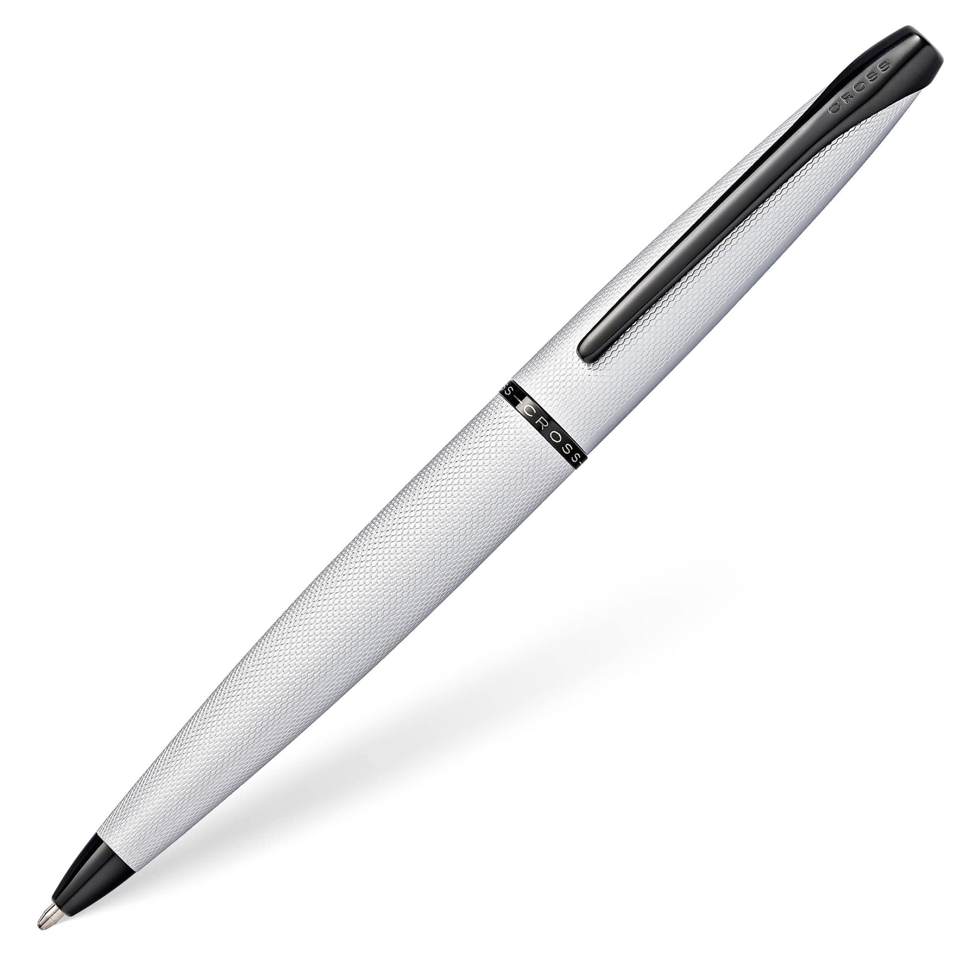 Cross ATX Sandblasted Chrome Ballpoint Pen, Medium Point, Black Ink