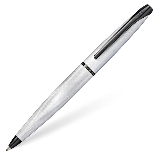 Cross ATX Sandblasted Chrome Ballpoint Pen, Medium Point, Black Ink