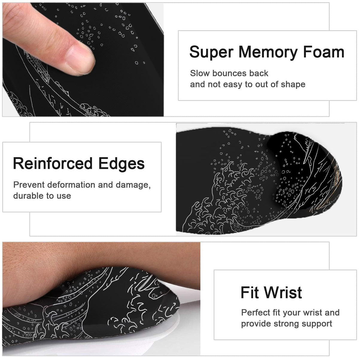 Large Desk Mat, Mouse Pad with Wrist Support, Keyboard Wrist Rest Set