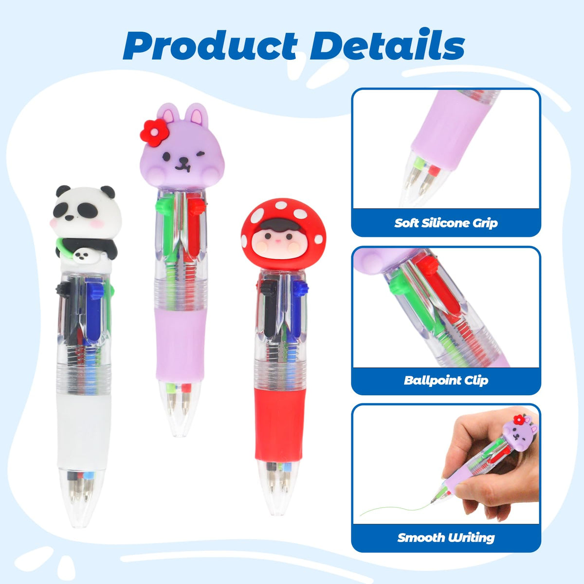 Zhirlyn Cute Pens Mini Multicolor Pen in One 4-in-1 Kawaii Funs Pen Bulk Cool Ballpoint Pen for