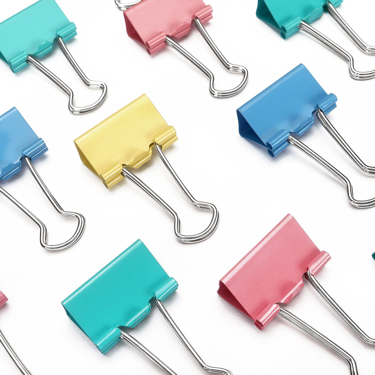 ZZTX 48 Pack Small Binder Clips 1.0 Inches Assorted Colors