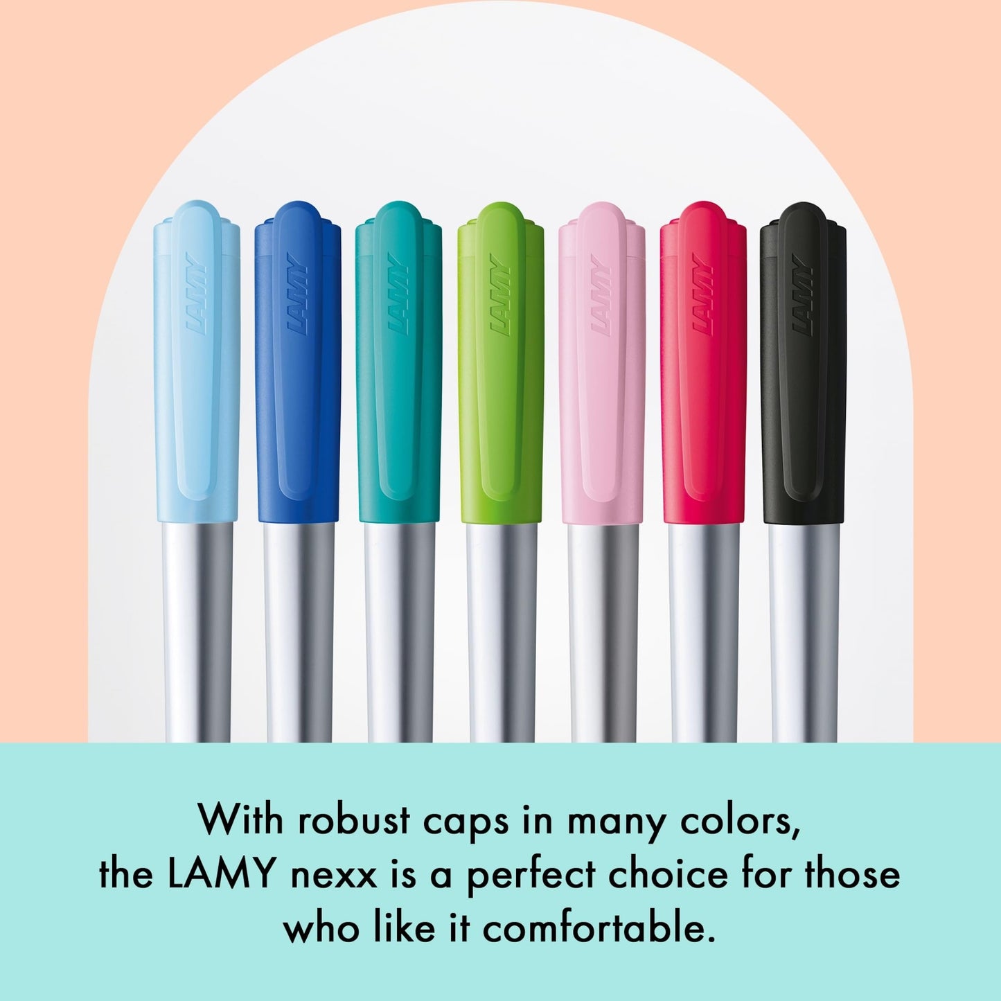 LAMY nexx black – Fountain Pen with slip-proof grip & polished steel nib in size M - triangular