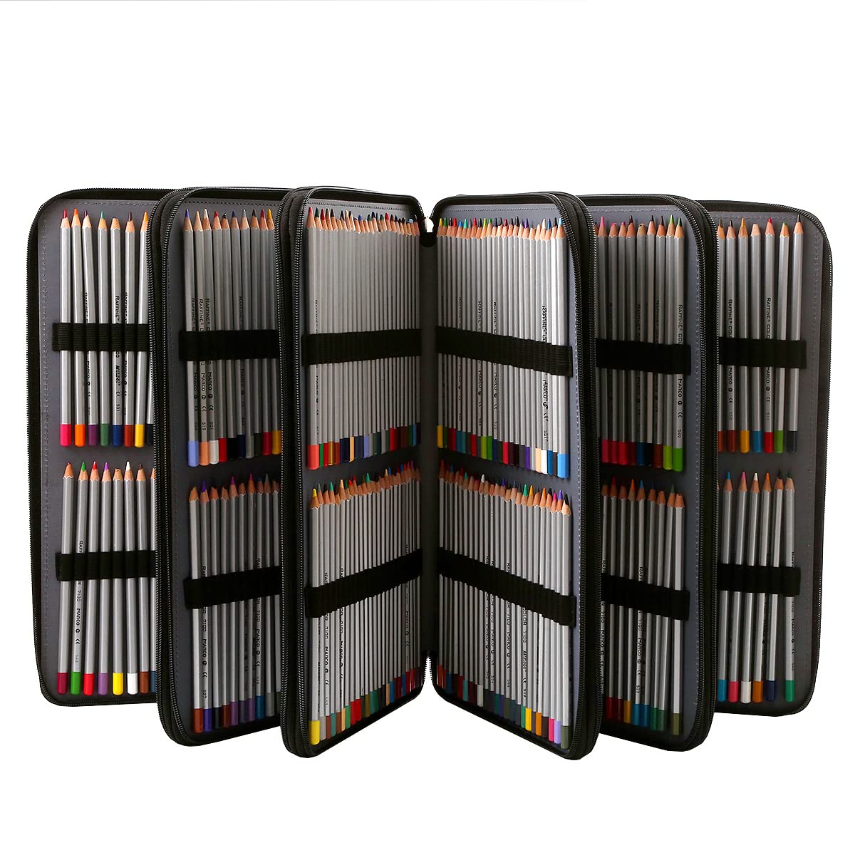 Lbxgap 480 Individual-Slots Colored Pencil Case w/Handle & Shoulder Strap