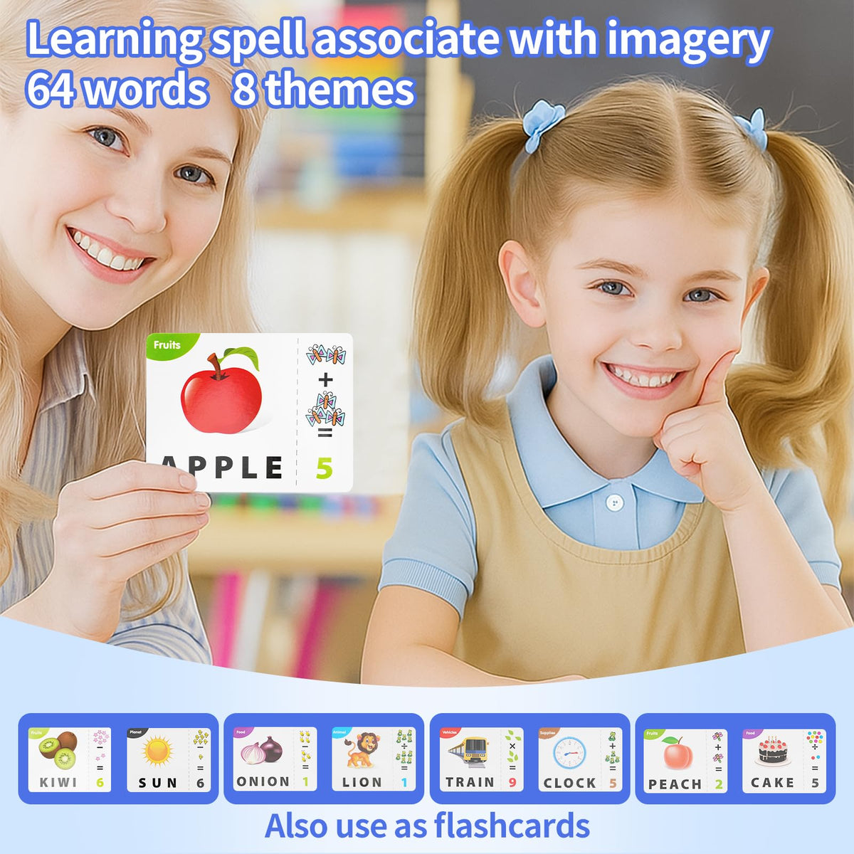 DEGIDEGI Educational Toys for Kids Ages 3-8, Matching Letter Spelling Math Counting Game,Learning