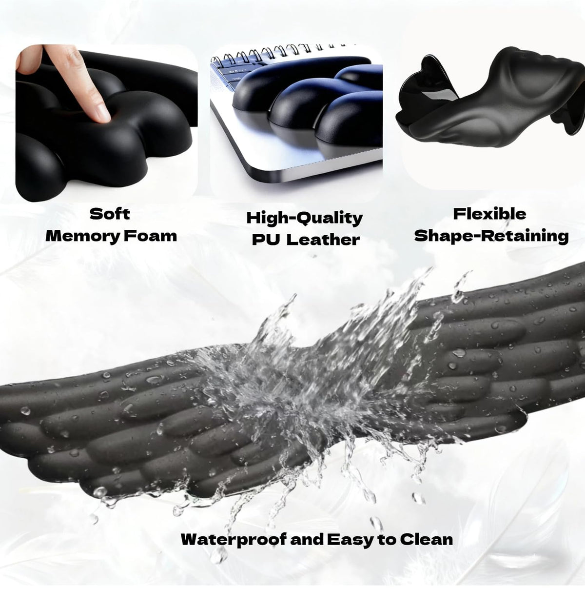 inbesk Angel Wing Wrist Rest Ergonomic Memory Foam Wrist Rest for Computer Keyboard Mouse Set, Cute