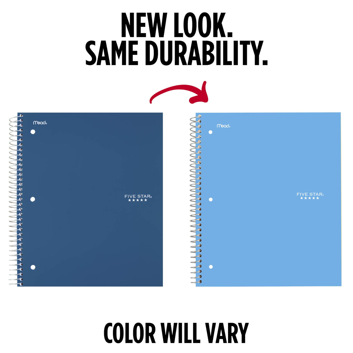 Five Star Spiral Notebook + Study App, 5 Subject, College Ruled Paper, 8-1/2" x 11", 200 Sheets