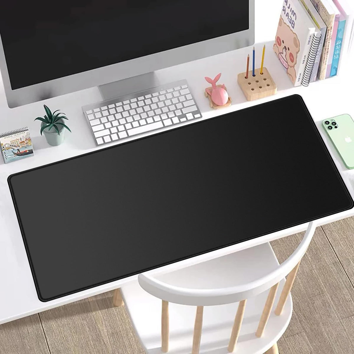 LL-COEUR XXL Black Mouse Pad Gaming Keyboard Mat Laptop Office Desk Mat (35.4" x 19.6" x 0.12")