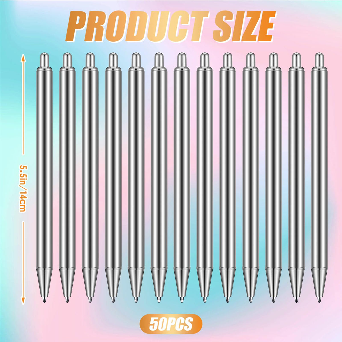 Qilery 50 Pcs Sublimation Pen Blank Epoxy Stainless Steel Blank Pen for DIY