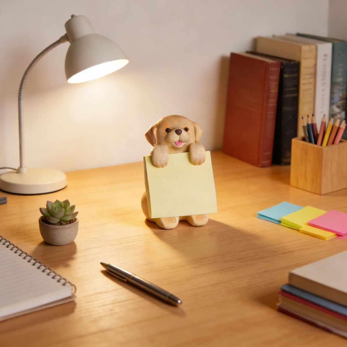 HORTIX Dog Pop-Up Sticky Note Dispenser for 3x3 in Notes, Golden Retriever