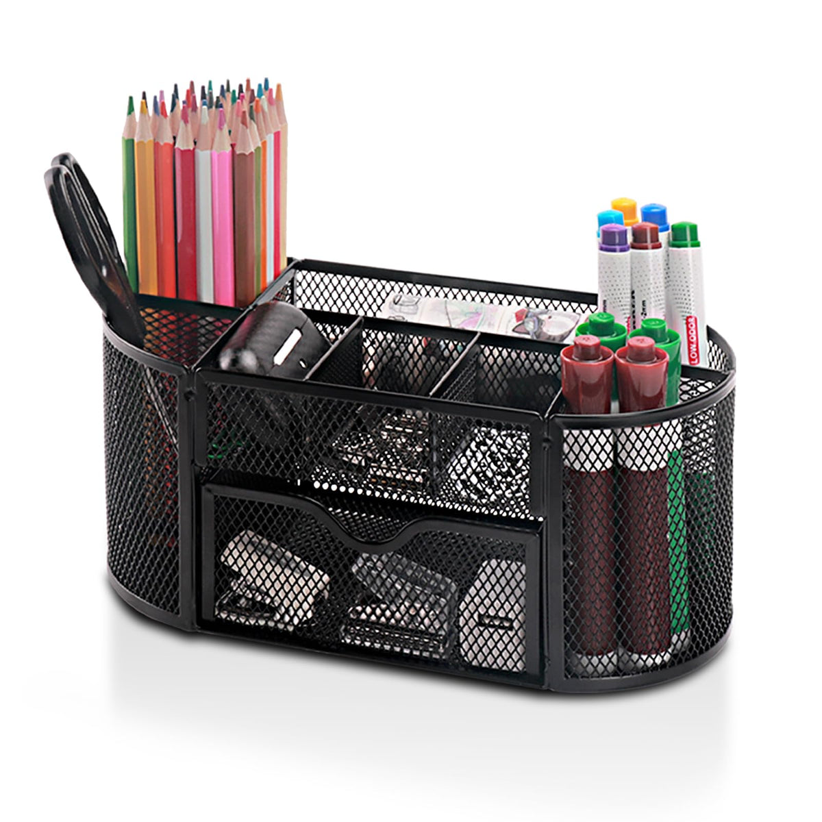 Comix Mesh Pen Holder, Desk Organizer for Home Office, Black