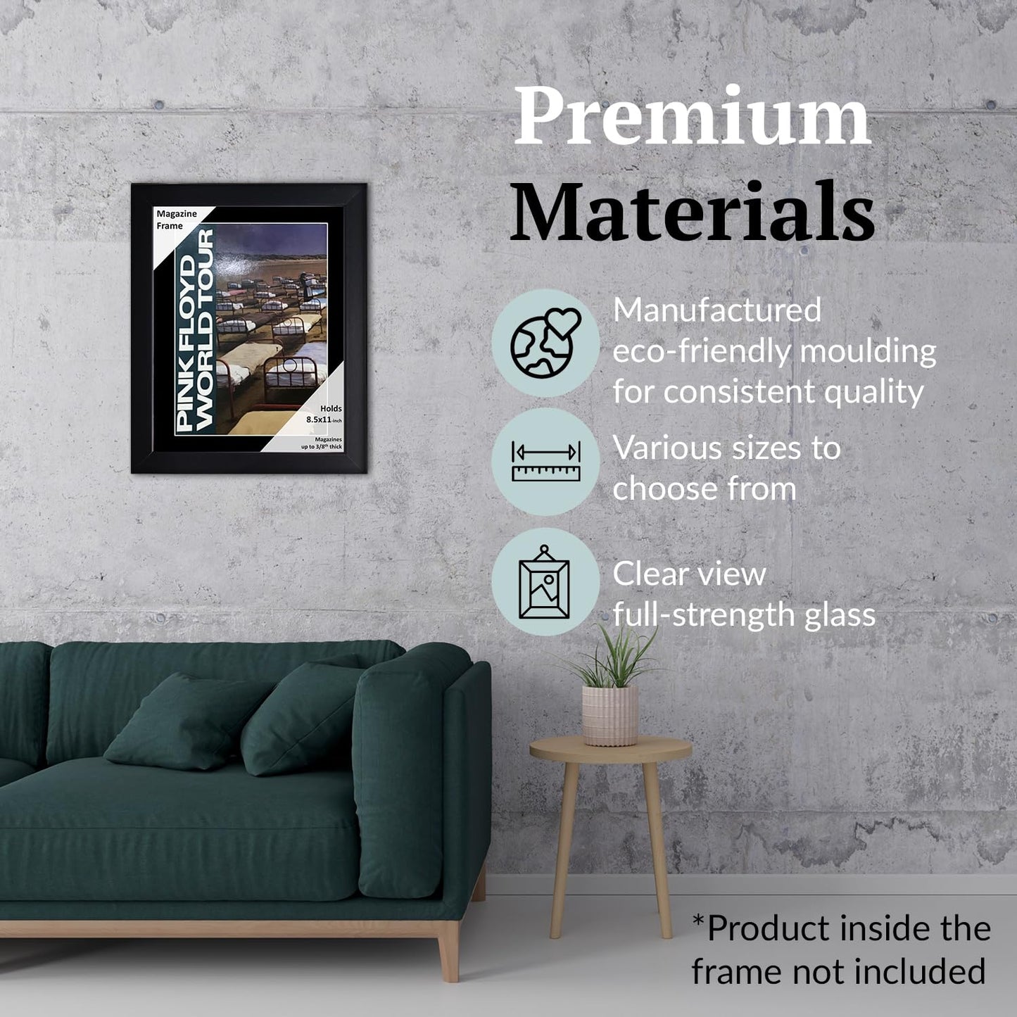 Creative Picture Frames 8.5 x 11 Magazine Frame with Full-Strength Glass, Holds Up To A 1/4" Thick