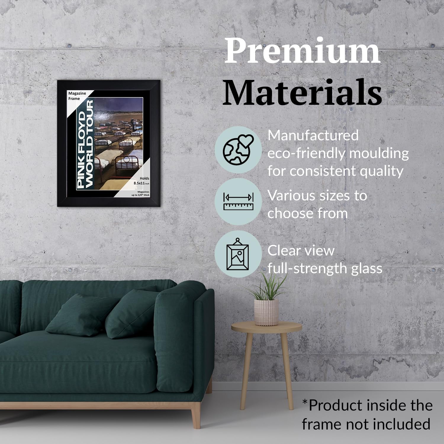Creative Picture Frames 8.5 x 11 Magazine Frame with Full-Strength Glass, Holds Up To A 1/4" Thick