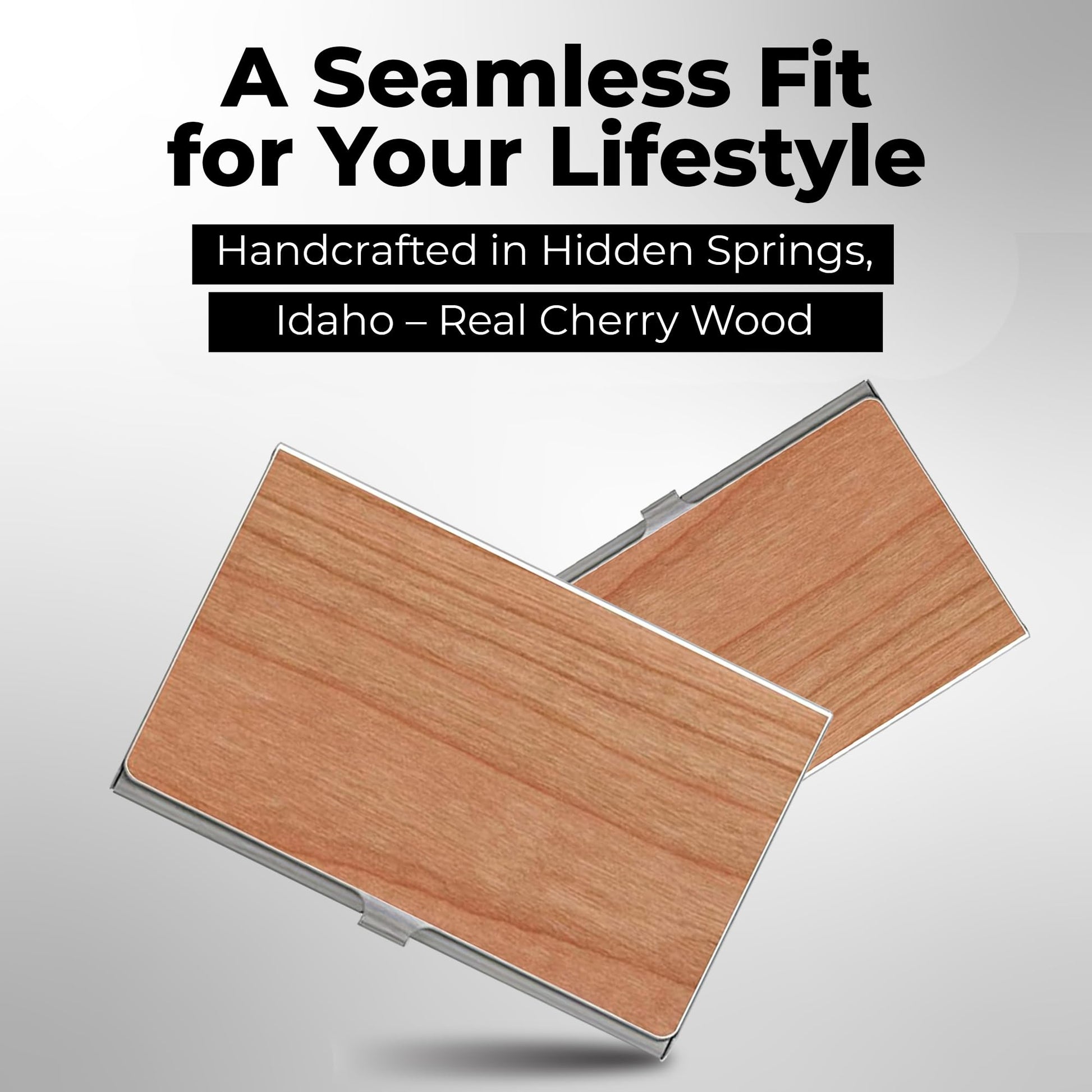 WUDN Handcrafted Wooden Business Card Holder Wallet For Men and Women | Holds Up to 20-25 B-Cards