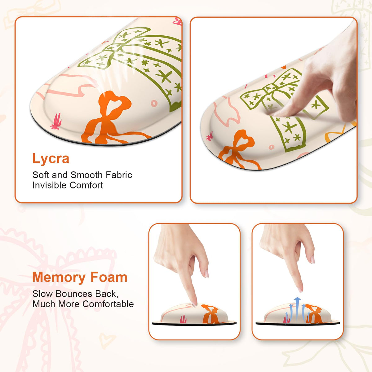 iCasso Ergonomic Mouse Pad, Keyboard Wrist Rest, Memory Foam Mousepad with Wrist Support, Easy