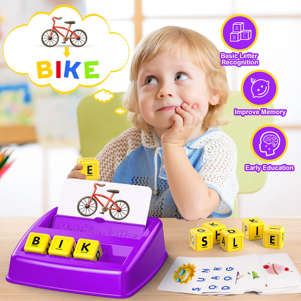 Educational Games for Kids Ages 3-8, Matching Letter Game for Kids Toys for 3-8 Year Olds Boys