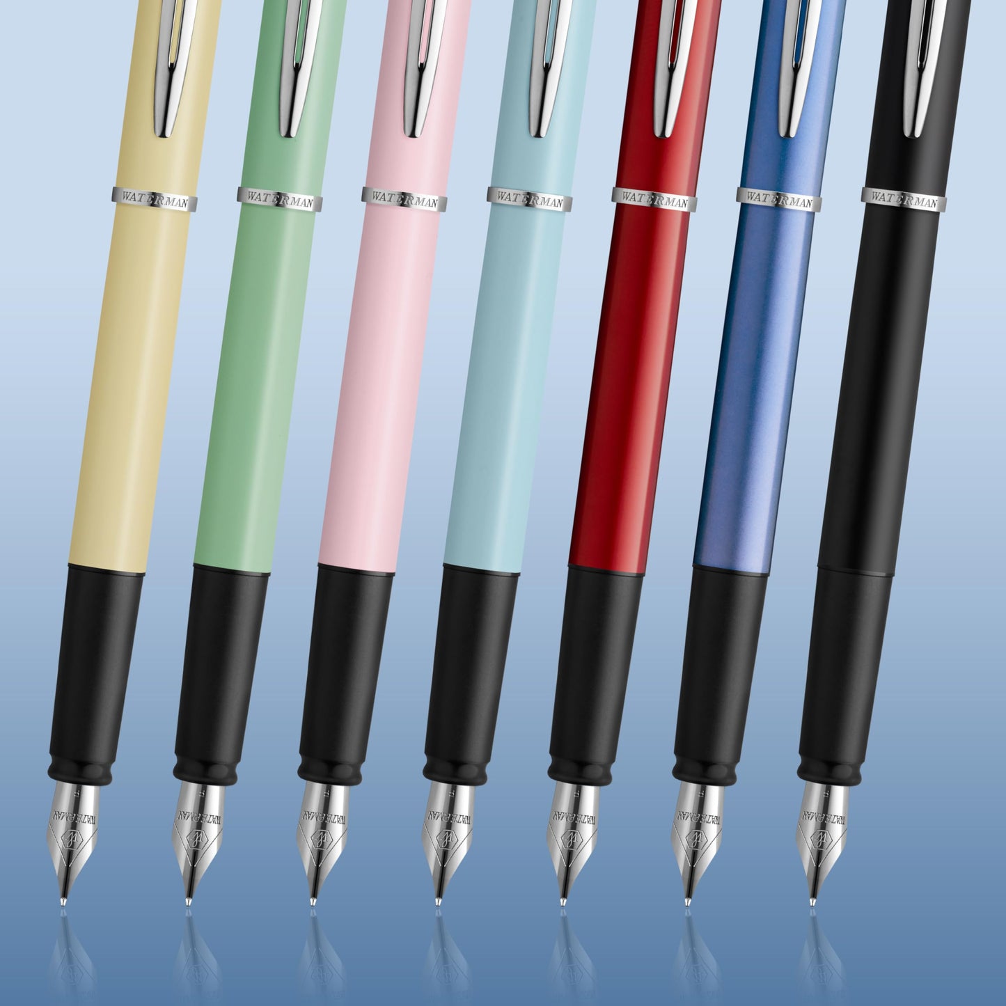 Waterman Allure Fountain Pen | Black Lacquer | Fine Nib | Blue Ink
