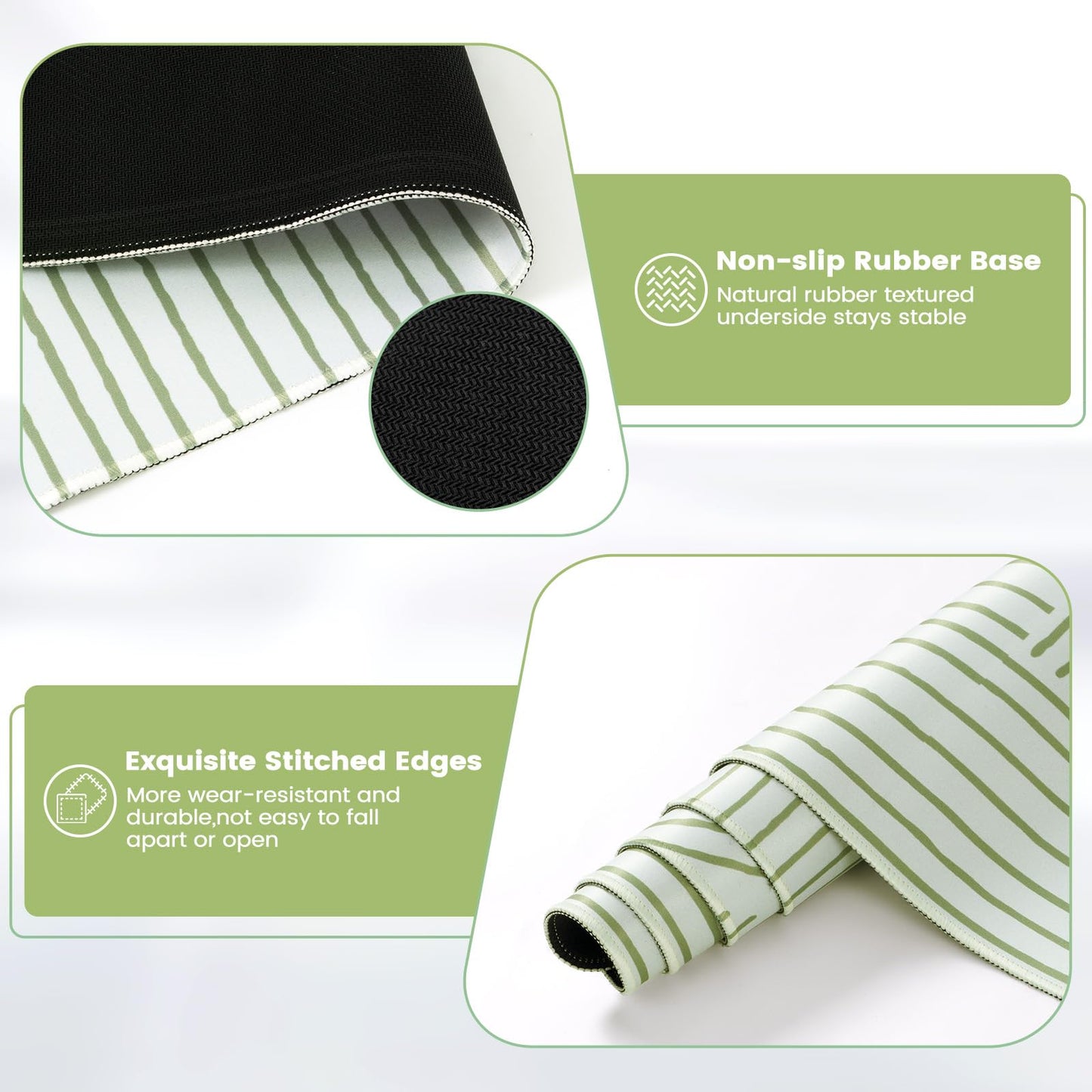 iCasso Green Desk Matt for Desktop, Cute Desk Pad Mat, Green