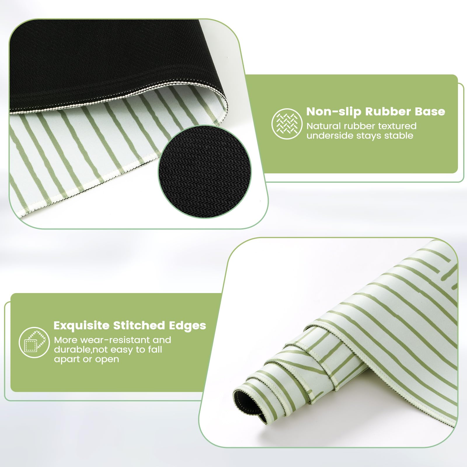 iCasso Green Desk Matt for Desktop, Cute Desk Pad Mat, Green
