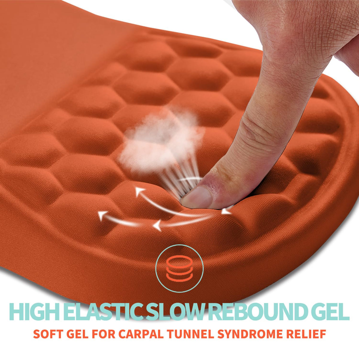 Kuosgm Ergonomic Mouse Pad Wrist Support with Memory Foam Massage Bulge, Carpal Tunnel Pain Relief