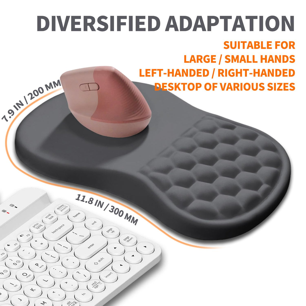 Armanza Ergonomic Joint Wrist Support Mouse Pad with Memory Foam Cushion Massage Bump, Carpal