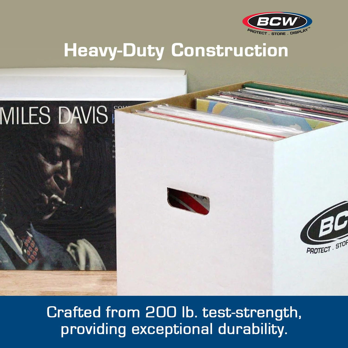 BCW 33 RPM Vinyl Record Storage Boxes, Holds 65 12-Inch LPs Each, 5 Pack