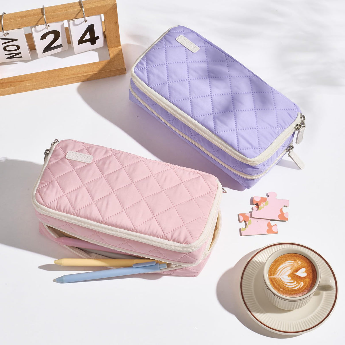 Sooez Large Pencil Case Pouch, Extra Big Pencil Bag with 8 Compartments