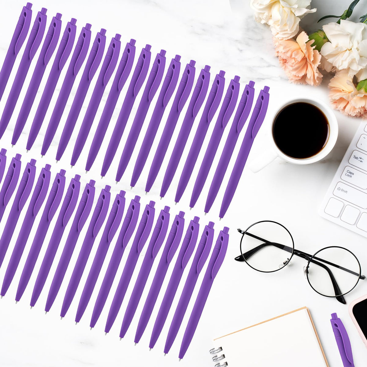 Aozora Pens Bulk 80 Pack Click Pens No Bleed,Wholesale Retractable Ballpoint Pens Medium