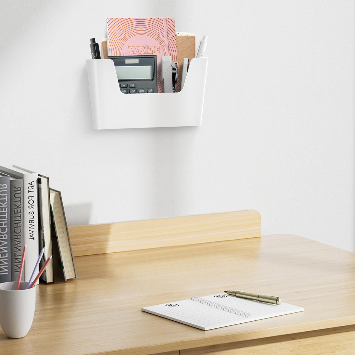 JOMOLA No Drilling File Holder 2 Pack Mail Organizer Wall Mount File Organizer Holder Office Wall