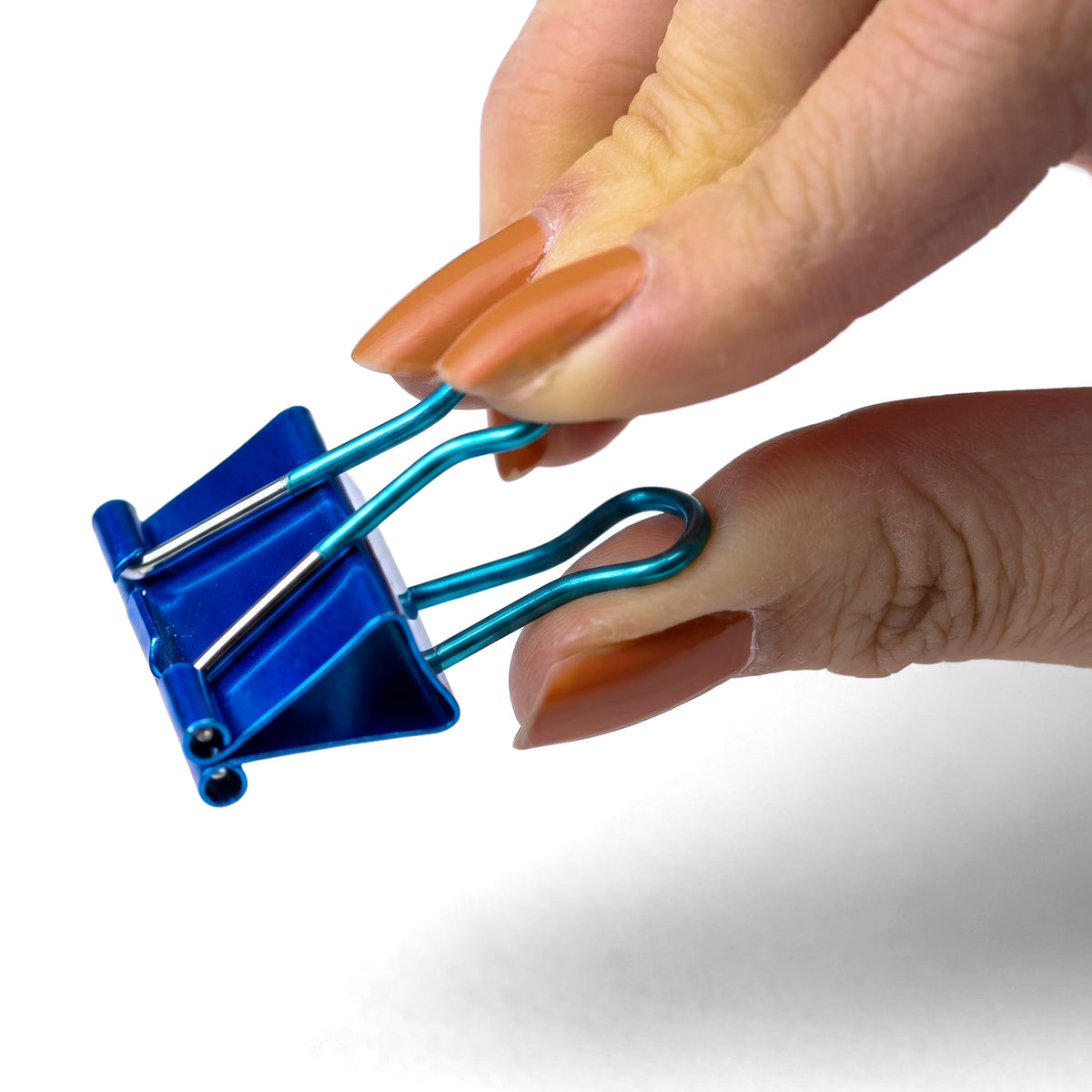 Officemate 31054 Easy Grip Medium Binder Clips, 6 packs of 12 clips each, assorted metallic colors.