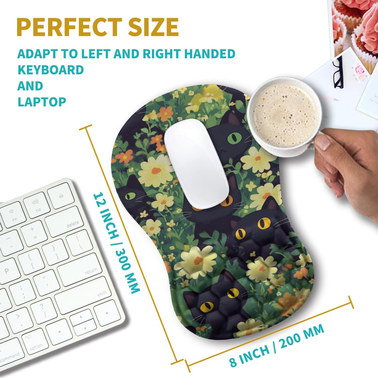 Hokafenle Ergonomic Mouse Pad Wrist Support, Wrist Rest Mousepad for Carpal Tunnel Pain Relief with