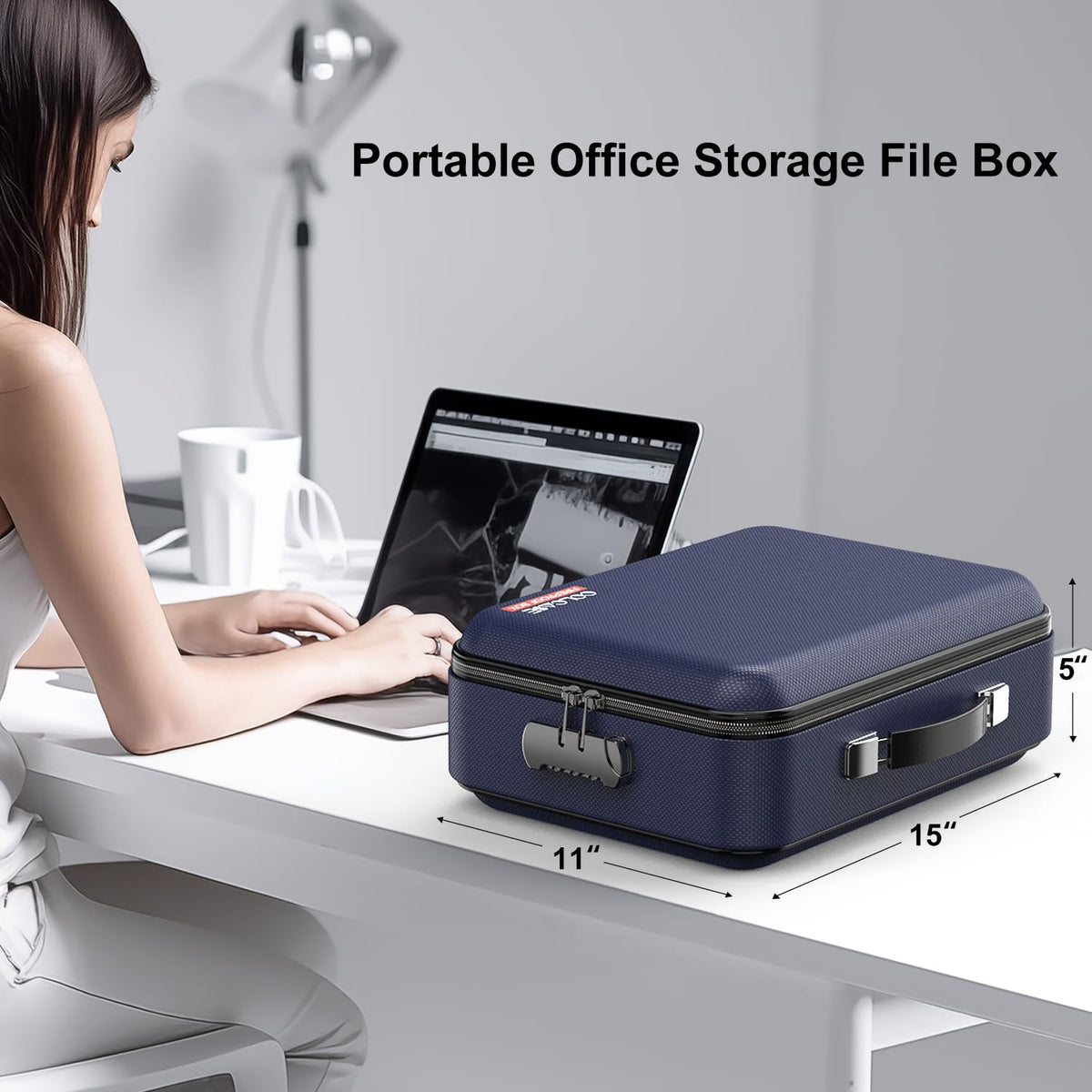 COLCASE Fireproof Document Box with Lock, Hard Fireproof Document Organizer
