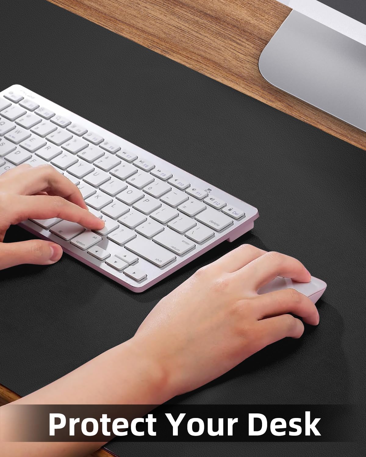 Leather Desk Pad Protector,Large Desk Mat, Mouse Pad, Non-Slip PU Leather Desk Blotter, Laptop