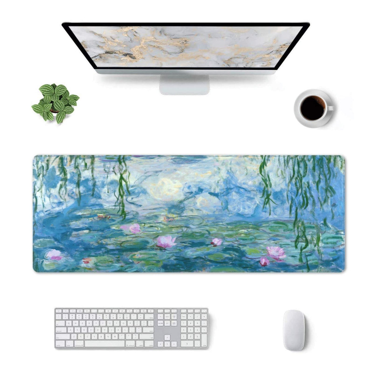 Mouse Pad Stitched Edge XL Large Mousepad 31.5" X 12" Rubber Base Non Slip Desk Mat for Laptop Pc